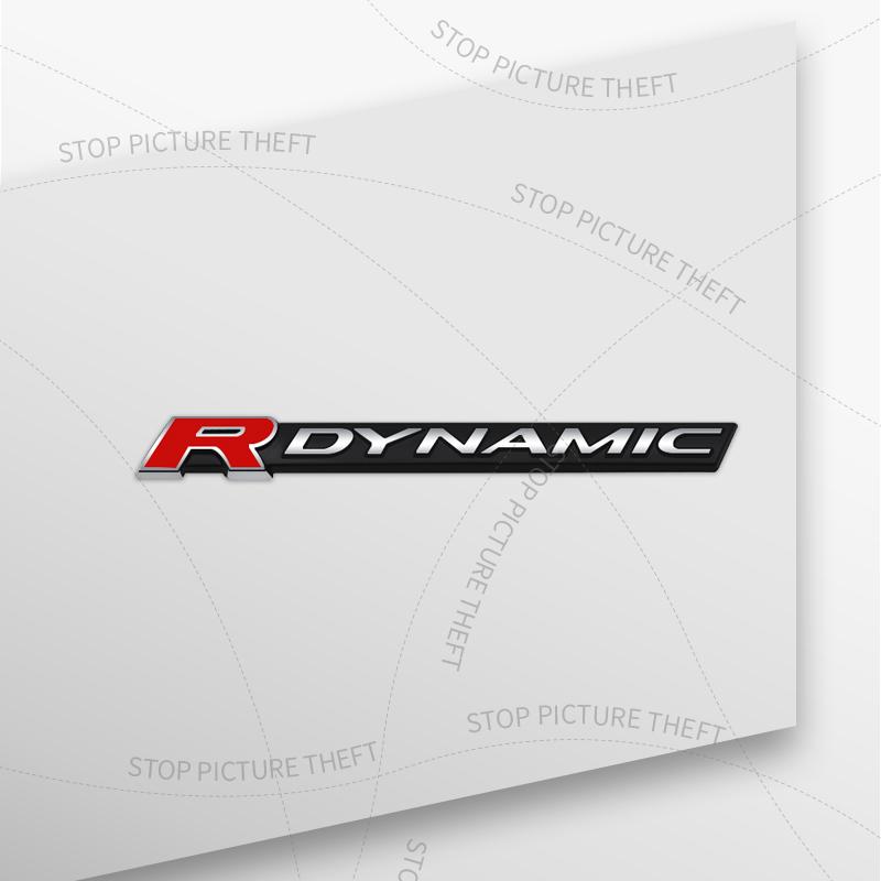 1Pc 3D Metal R Dynamic Logo Emblem Badge Car Rear Tail Bumper Trunk Sticker For Range Rover Discovery Velar HSE SVR
