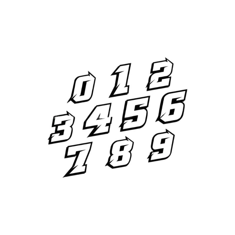 Rainbow Motorcycle Racing Number Stickers Waterproof UV Resistant Adhesive Decals