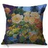 Multicolor Flowers Oil Painting Style Cotton Linen Pillow Case Rose Sunflower Violet Vase Sofa Decoration Cushion Cover Cojines