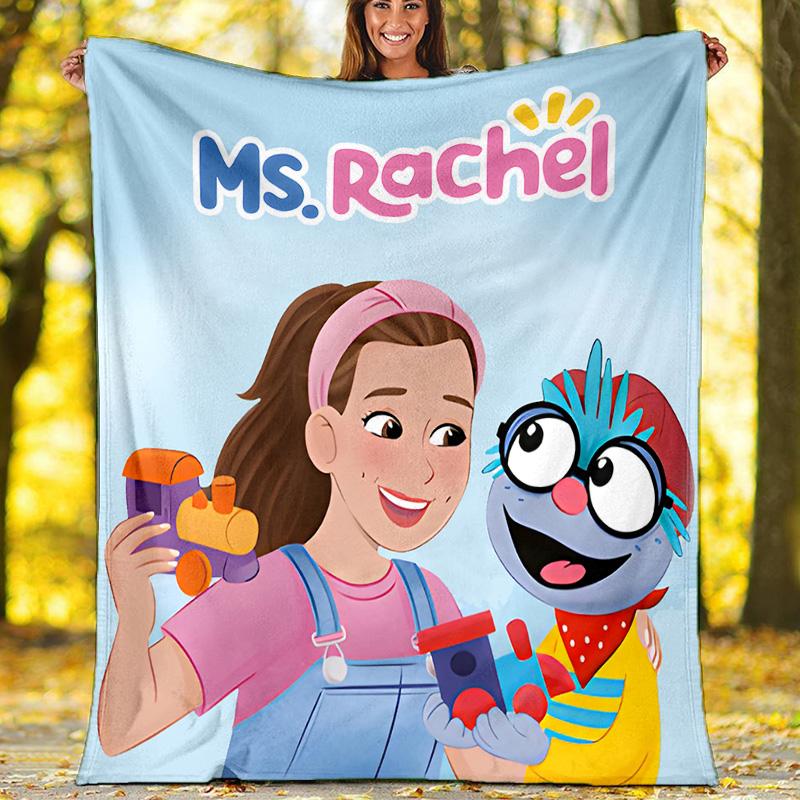 1pc Ms Rachel3 Theme Blanket - Digital Print, Polyester, Cozy for All Seasons, Perfect for Outdoor, Camping, and Travel