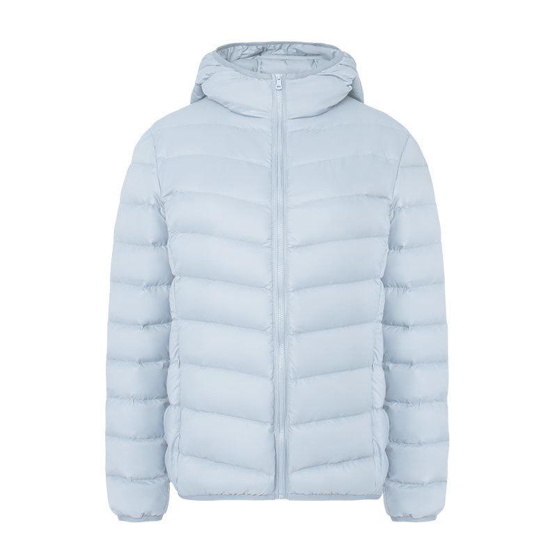 Korean Style Women's Hooded Down Jacket - Lightweight, Warm, Plus Size, Simple and Versatile for Autumn and Winter