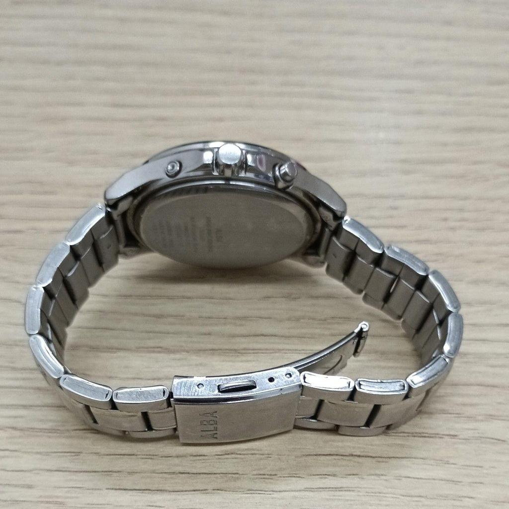 Used ALBA Alba Radio Solar Watch Men's Silver AEFY501
