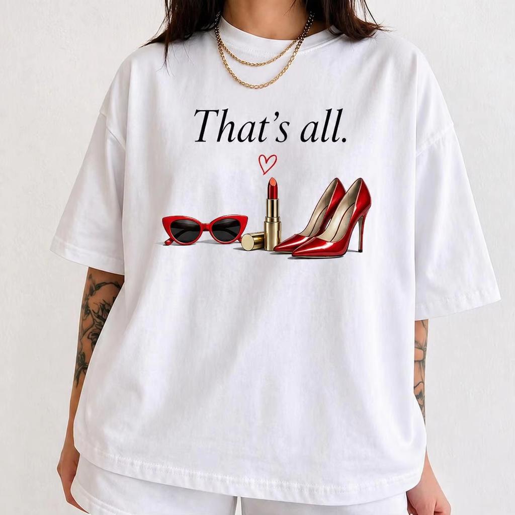 That's All Maglietta Tema Il Diavolo Veste alla Moda Modello 2026 Estate Unisex Unisex Stile Coppia Moda Città Abbigliamento Strada Y2k Camicia