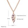 Shiny Purple Natural Zircon Butterfly Pendant Necklace For Women Trend  Rose Gold Color Daily Party Fine Jewelry