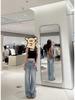 Starry Sky Shiny Wide-Leg Slimming High-Waisted Denim Pants for Women - Flaw-Concealing, Leg-Lengthening Straight Fit