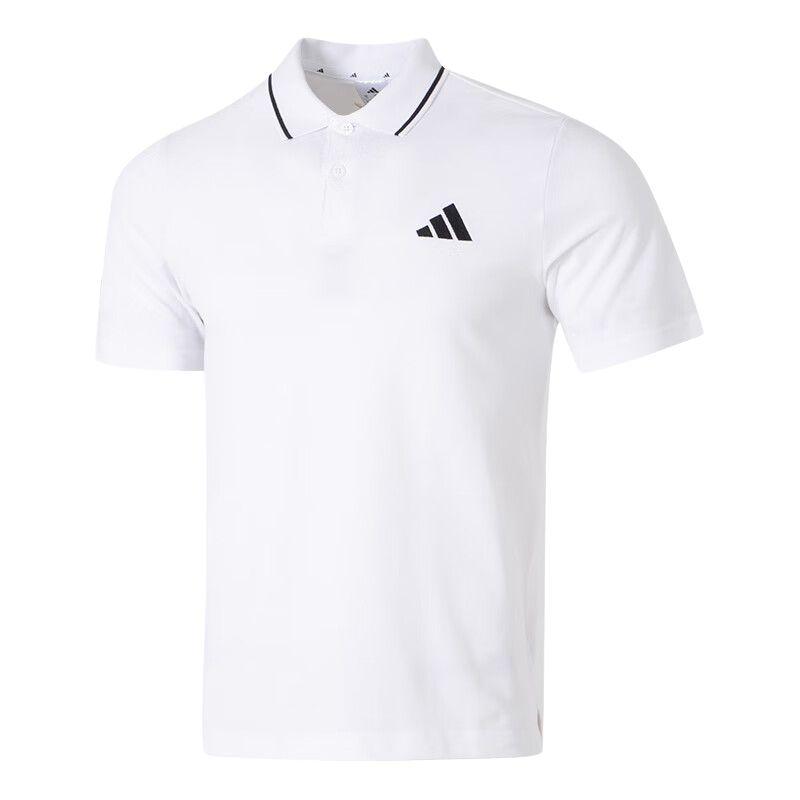 Adidas SS25 Casual Sports Comfortable Breathable Short Sleeve Polo Shirt Men Polo Shirts White JE9020