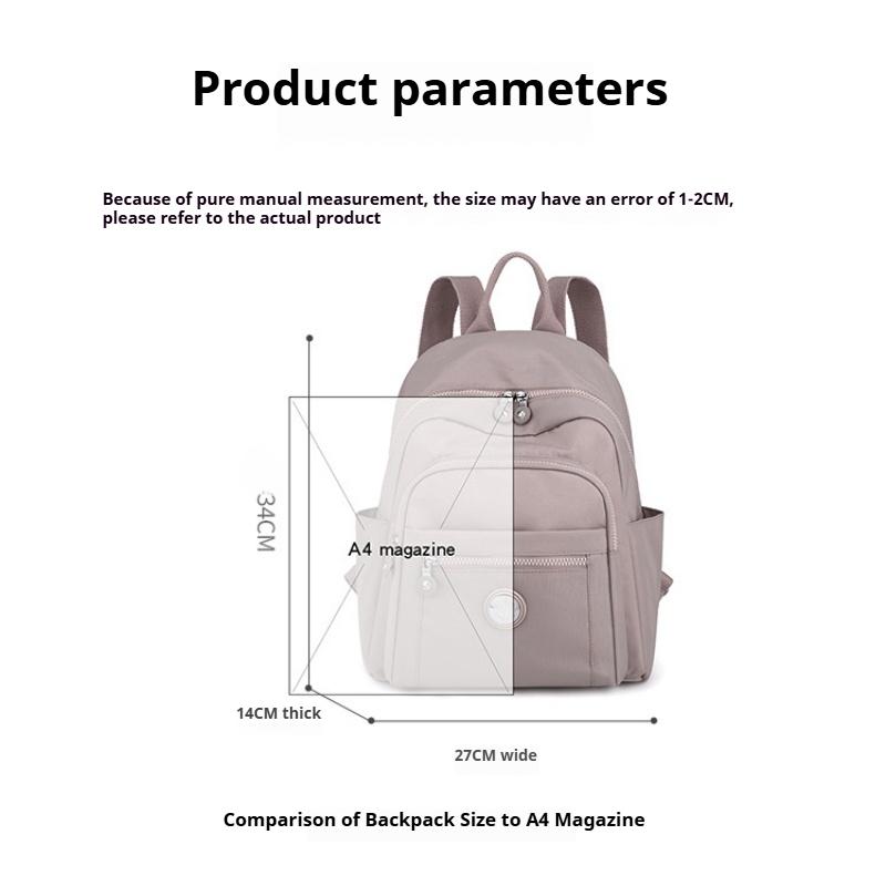 Fashion Backpack Women's New Style Backpack Nylon Cloth High-grade Bag Lightweight Commuting Ladies Backpack Travel Bag