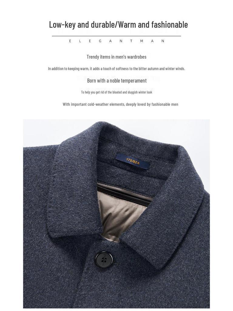 2025 Men's Autumn/Winter Wool Coat with Detachable Down Liner