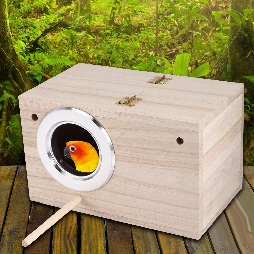 12x12x19.5cm Wooden Bird House Pet Warm Incubation Breeding Box for Birds Breeding Use