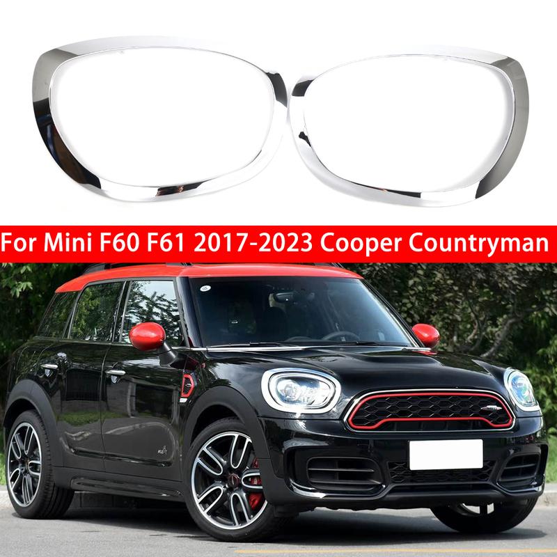 For BMW Mini Cooper Countryman F60 2017- Chrome Headlight Ring Bezel Trim Surround Cover Left Right 51137388117 51137388118
