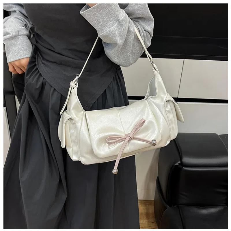 Fashion Women Crossbody Shoulder Bag Bowknot Backpack Large Capacity Outing Beach Bag Totes Bag Casual Underarm Bag Commuting Bag