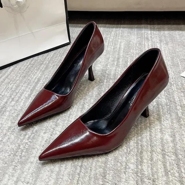 Women's High Heels 2025 Spring New Style French Luxury Shallow Mouth Single Shoes Fashion Pointed Stiletto High Heels
