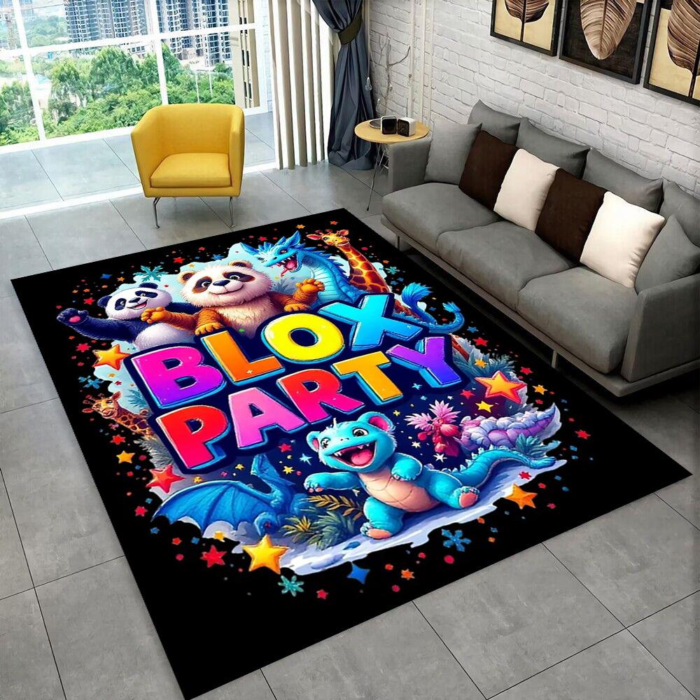Tappeto Tappetino Decorativo per Tappeto Gioco R-Robloxs 3D a Cartoni Animati per Stanza dei Giochi Camera da Letto Soggiorno Divano Casa Zerbino, Tappeto da Area Tappetino Antiscivolo per Pavimento Regalo