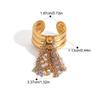 Yori Three Layer Steel Bead Chain Tassel Open Ring PVD Plated Stainless Steel Rust Proof Summer Jewelry Wholesale