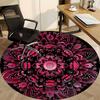 1PC Pink Lotus Mandala Office Round Rug, Non slip, Soft and Durable Office Rug for Interior Decoration, Perfect for Office