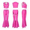 Barbi Cosplay Kostuum Met Hoed Roze Cowgirl Outfits Jaren 80 Hippie Disco Kostuum Margot Robbie Film Barbi Halloween Comic