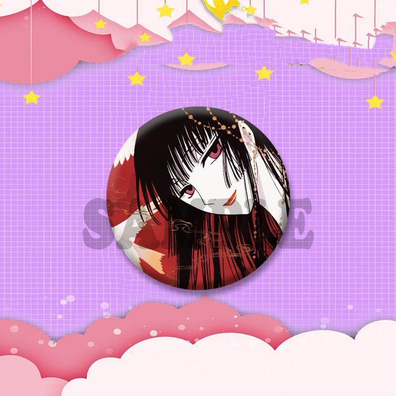 Japanese Manga XxxHolic Can Badge Anime Cartoon Round Cosplay Badge Yuuko Kimihiro Watanuki Brooch on Backpack Accessories Gift