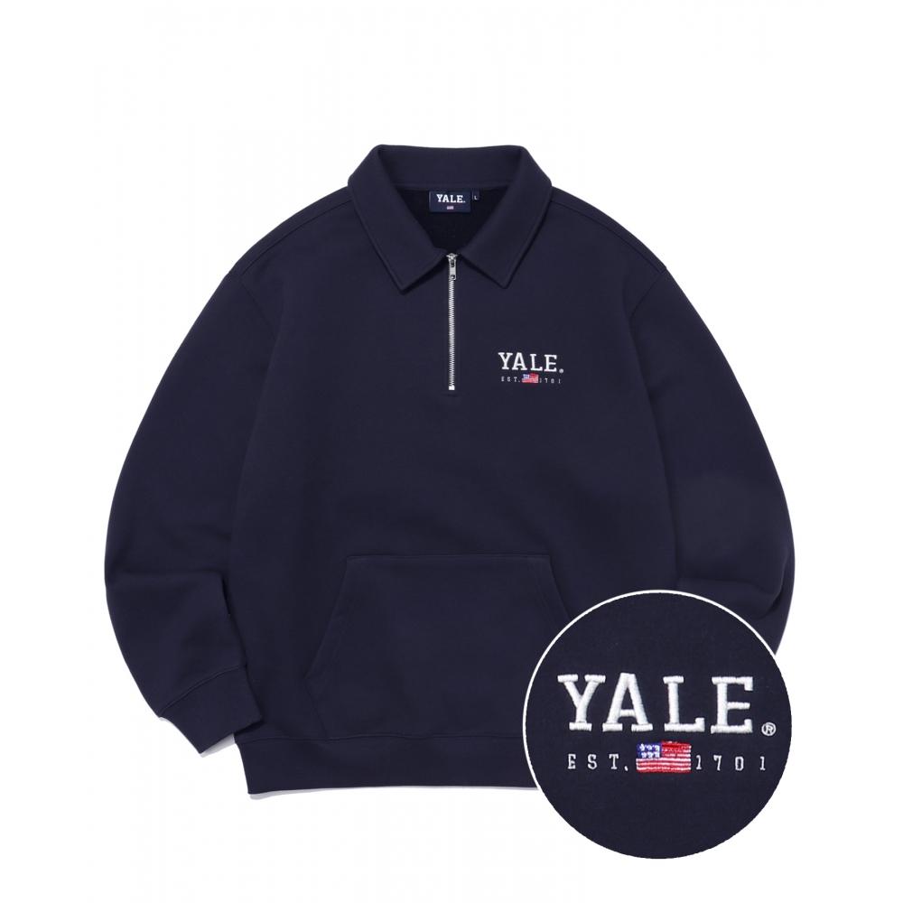 

YALE IVY LEAGUE USA HALF ZIP UP NAVY