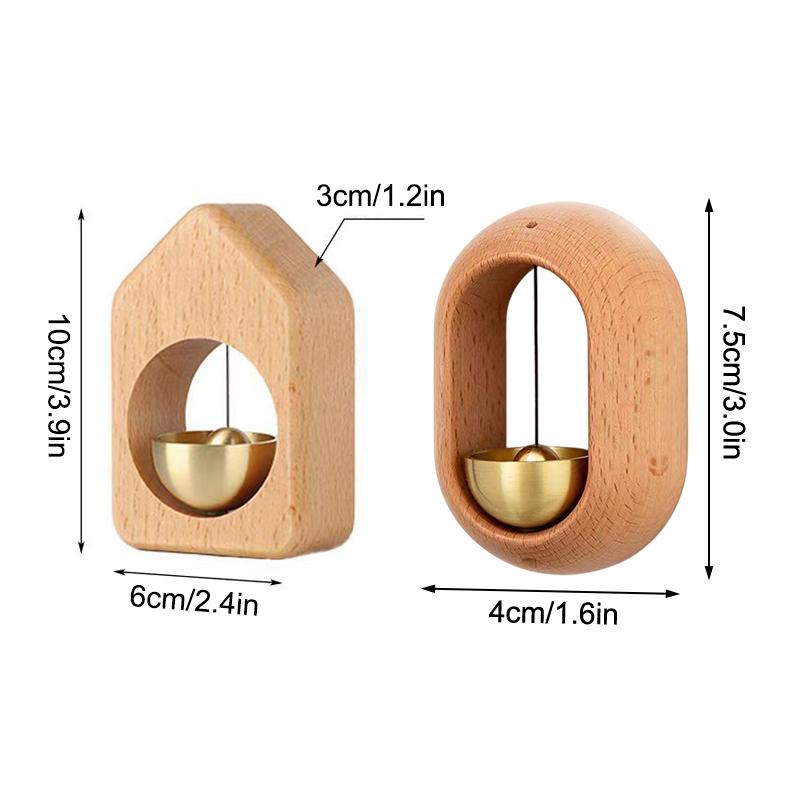 Wooden Wind Chimes Japanese Style Magnetic Wood Doorbell Hanging Decor Loud Door Bell Entering Reminder Home Decor
