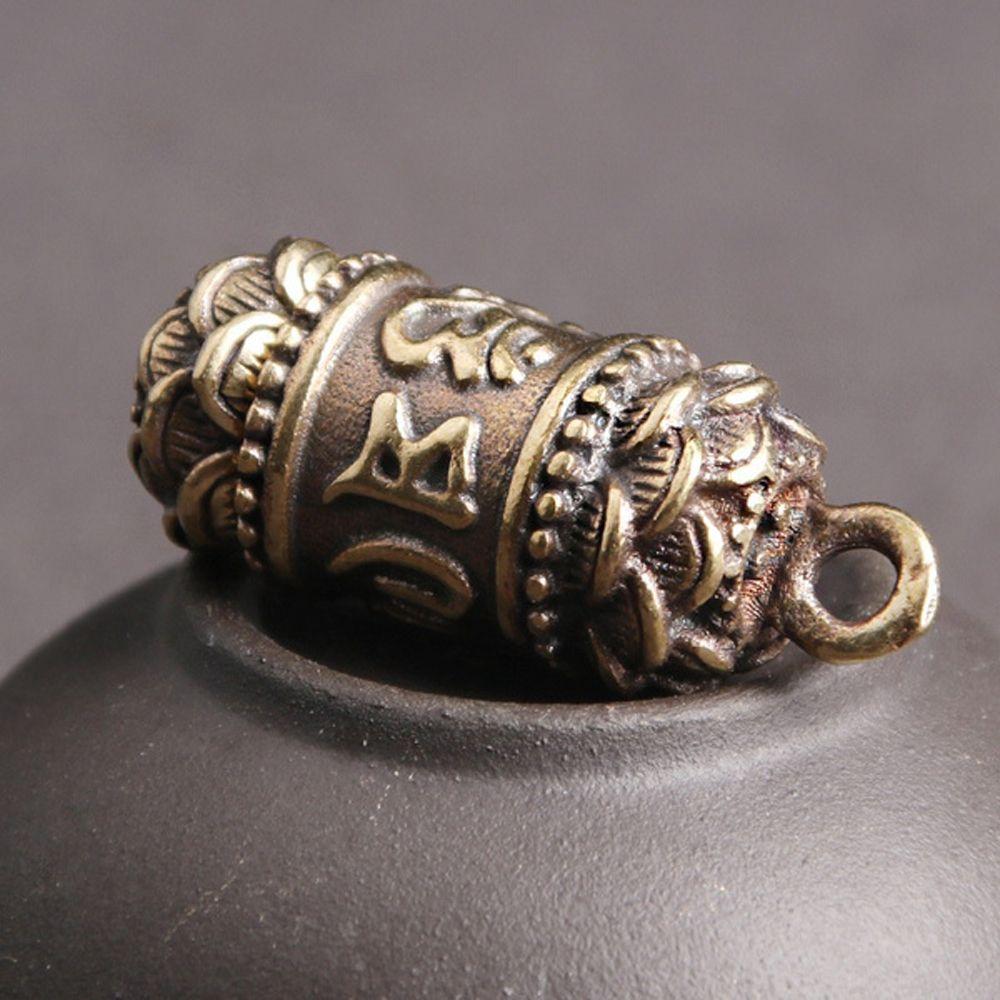 Keepsake Cylindrical Box Brass Buddhist Pendant Medicine Pill Box Necklace Pendant Travel Pill Case