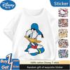 Disney 2025 Summer Street Fashion Boys Girls Cotton Skin Friendly Tops Donald Duck New Printed Short Sleeve T-Shirt