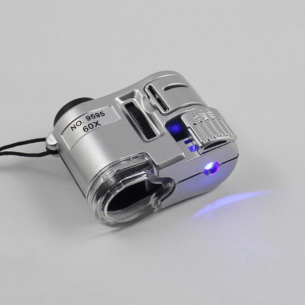 60x ruční přenosný led mini lupový mikroskop Lupa Detektor peněz světlo s úložnou taškou