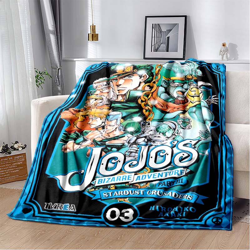 3D Cartoon Anime J-JoJo's Bizarre Adventure Bedruckte Decke Haus Sofa Bettbezug Wohnzimmer Schlafzimmer Dekoration Warme Weiche Decke