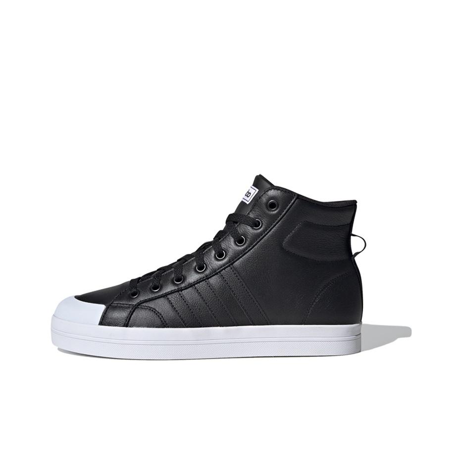 adidas Neo Bravada Mid Synthetic Leather Slip Resistant Durable High Top Skate Shoes Men Sneakers Black White FX9143