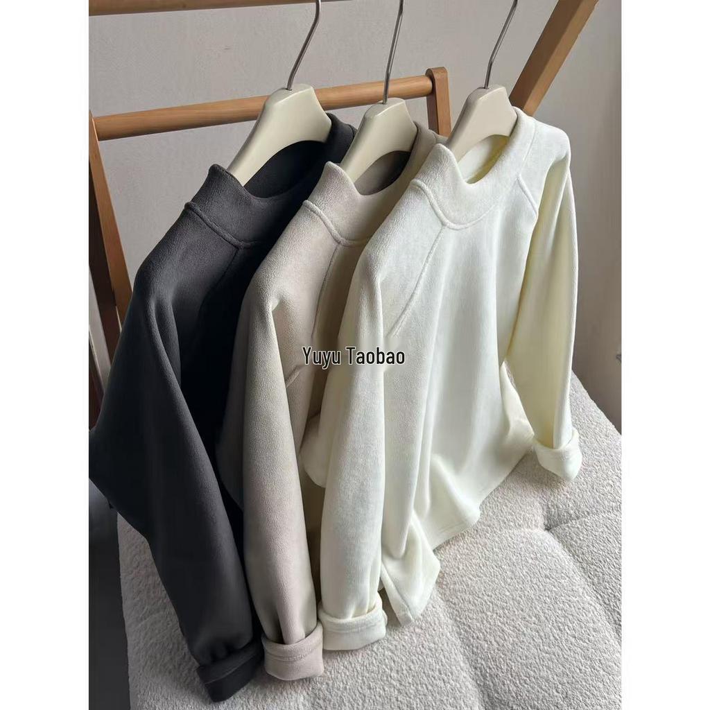 Women's Slim Fit Long Sleeve Soft Half-High Neck Base Layer Top - Versatile New Autumn Winter Style.