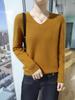 New Seamless Mink Velvet V-Neck Cashmere Sweater for Women - Loose Fit, Solid Color, Short Pullover Knitwear for Autumn and Winter