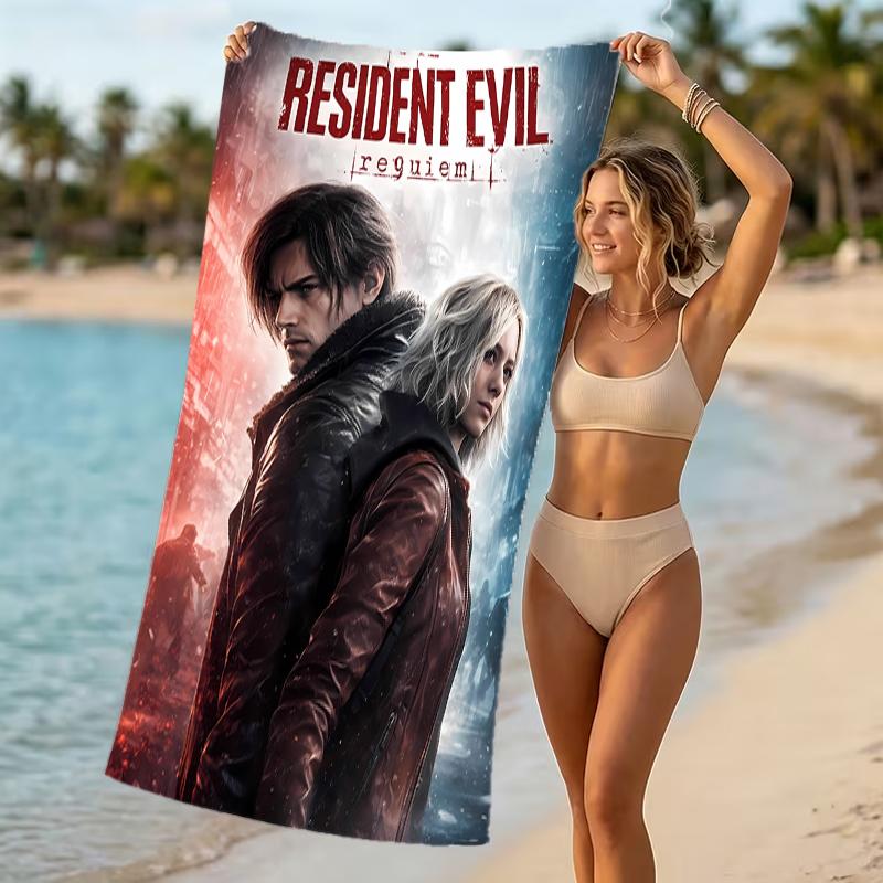 Beach Towel with resident Evil Pattern - soft,absorbent,machine washable Lightweight&Modern,swimming,Travel Essentials