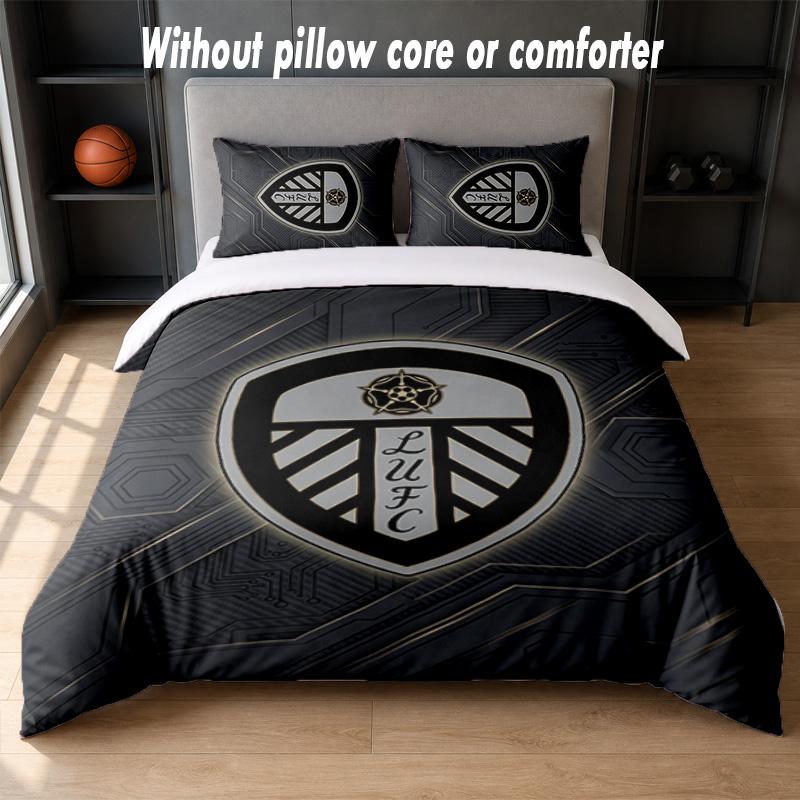 Set Biancheria da Letto Leeds United 1 Copripiumino + 2 Federe Morbido Traspirante Biancheria da Letto per la Casa