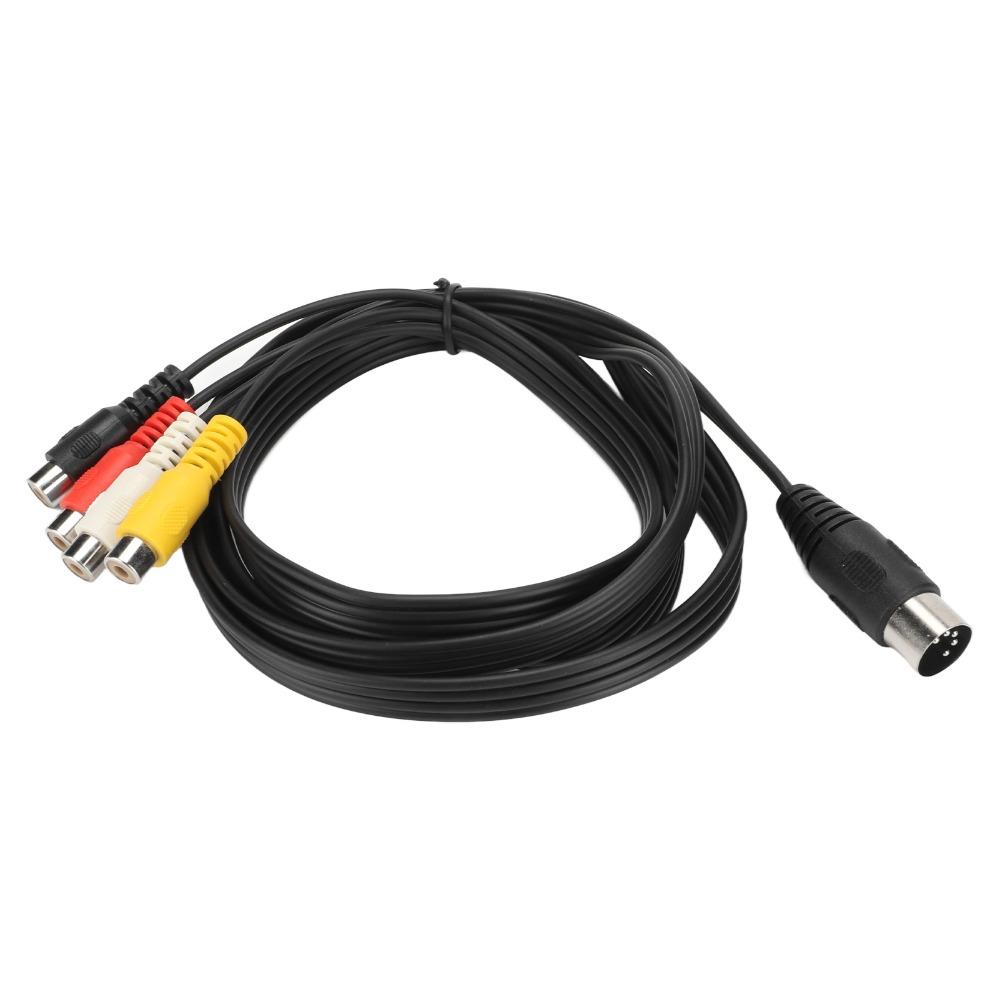 Plug and Play Audio Cable Connector 4.9ft DIN 5 Pin to 4RCA Cord DVD