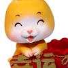 Bobblehead Nodding Rabbit Figurines Sculptures Decoration Handmade Ornament Funny Chinese Year