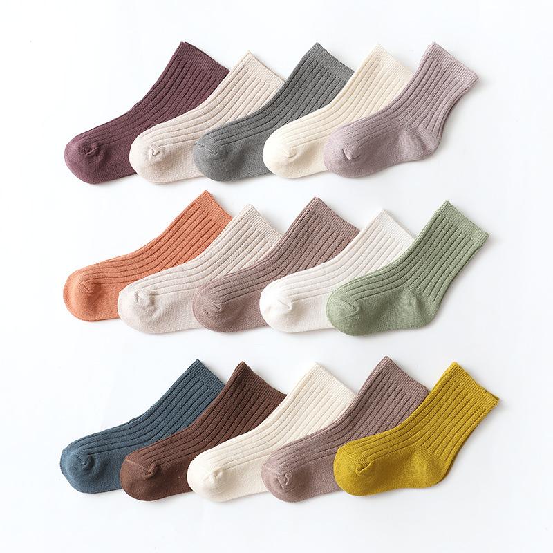 Lawadka 5Pairs/set Baby Girls Boys Socks Cotton Soft Spring Autumn Children's Socks Korean Style Socks For Girls Boys 0-5Years