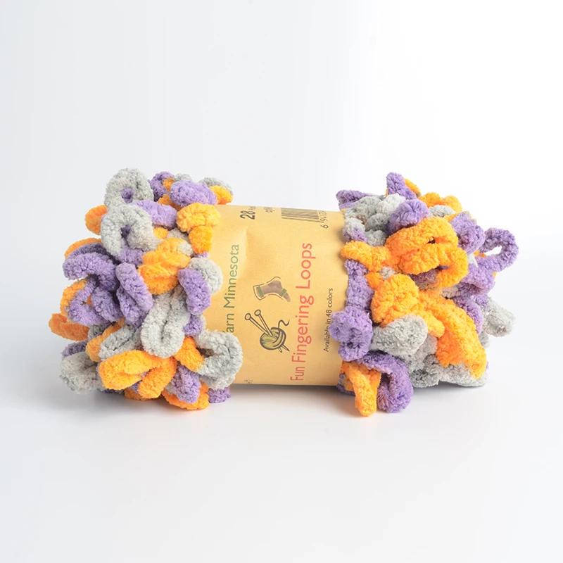 500g/Lot Hand Knitting Finger Loop Yarn Crochet Super Warm Puffy Circle Cotton Braided Rope Puffy Smart Polyester Sock Toy