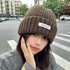 Luochi Knitting Plain Wool Knit Hat - Thick, Warm, Versatile Couple's Hat for Autumn & Winter Korean Style