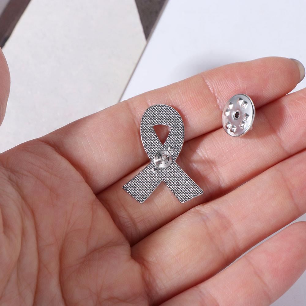Melanoma Cancer Funeral Ribbon Badge Brooch Skin Cancer Funerals Memorial Pin Women Men