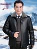 Men's Leather Jacket for Middle-Aged & Elderly - Short Style, Thickened with Velvet, Ideal for Fall & Winter