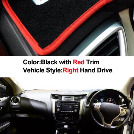 Car Dashboard Cover Dashmat  Carpet Dash Mat 2 Layers For Nissan NP300 Navara Renault Alaskan D23 2014 2015 2016 2017 2018 2019