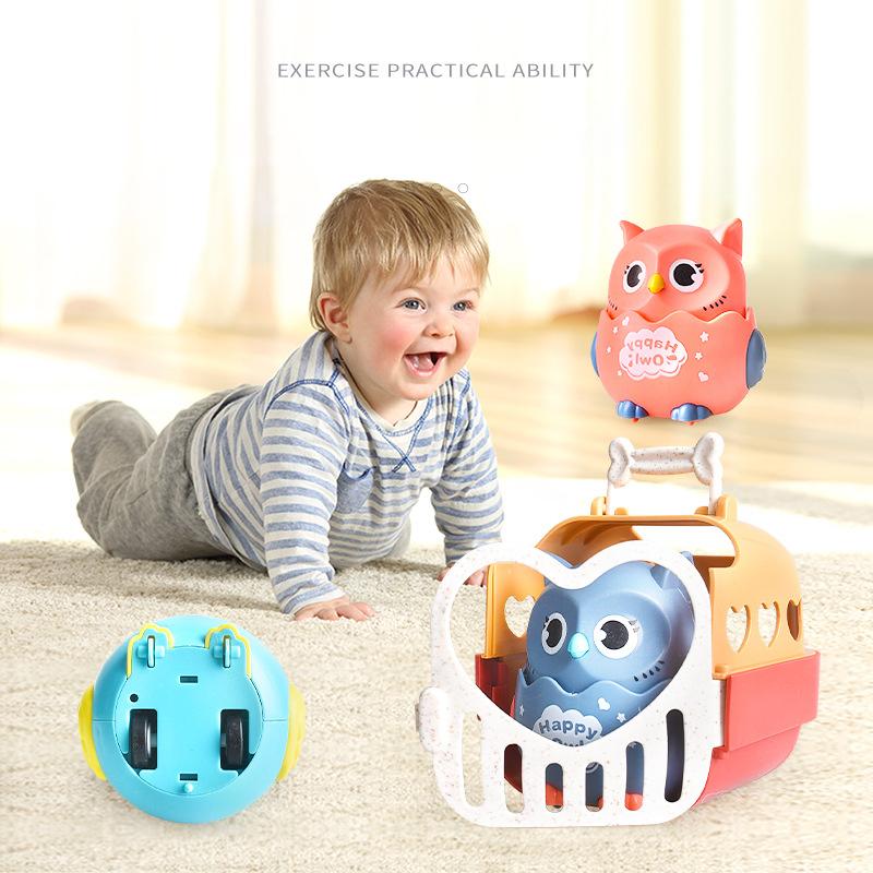 Funny Pressing Inertial Sliding Owl Pull Back Toys Car Mini Cute Toys Children Cartoon Kindergarten Educational Toy Kids Gift