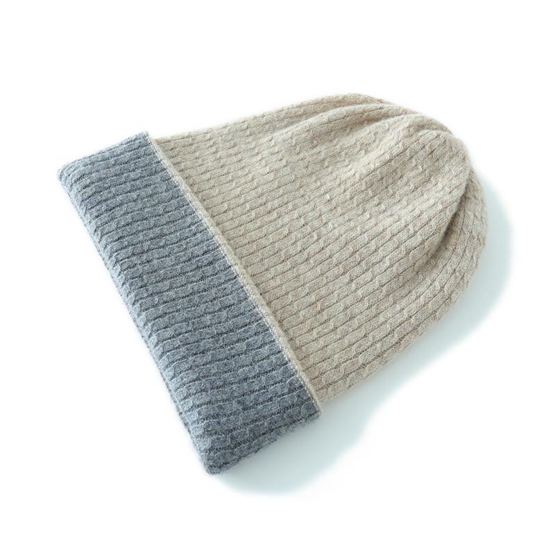 Women's Cashmere Hat Qinghe Cashmere 30% Cashmere 70% Wool Women's Autumn and Winter Cashmere Headscarf Soft and Warm