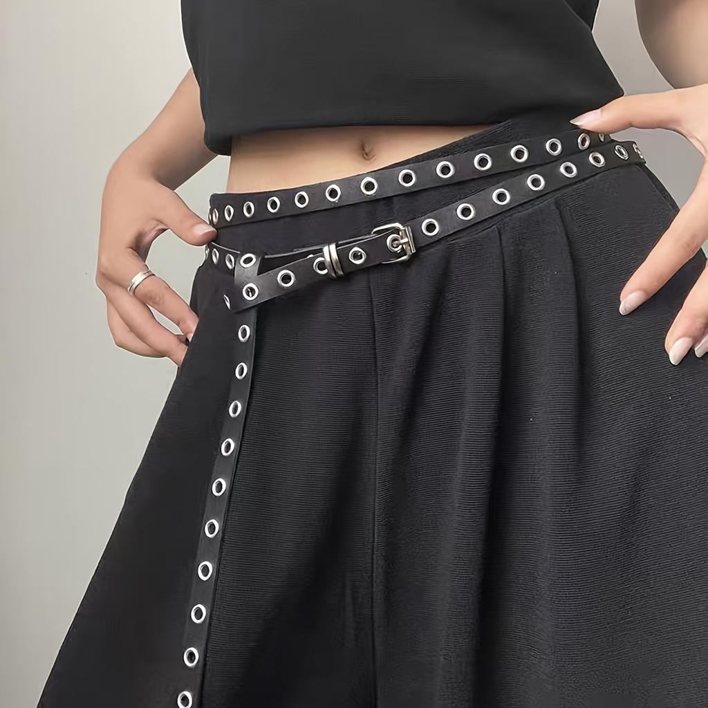 1 pièce Ceinture Fine Polyvalente à Rivets pour Femme