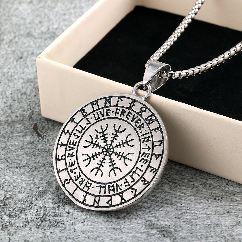 Men's Retro Stainless Steel Double-Sided Thor's Hammer Pendant Necklace