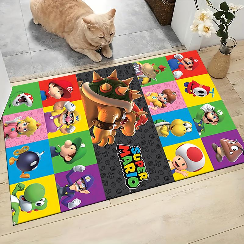 Super Mario Characters Carpet Rug Soft Washable Anti Slip Home Living Room Sofa Mats Personalized Christmas Rug