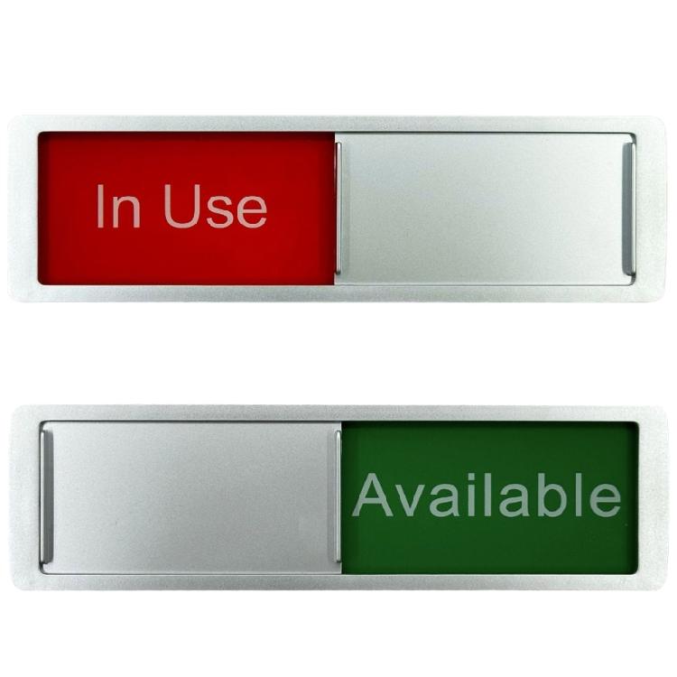 Avaiable or In Use Sliding Door Sign Magnetic Slider Door Indicators Sign Privacy Sign for Bathroom Home Office Restroom