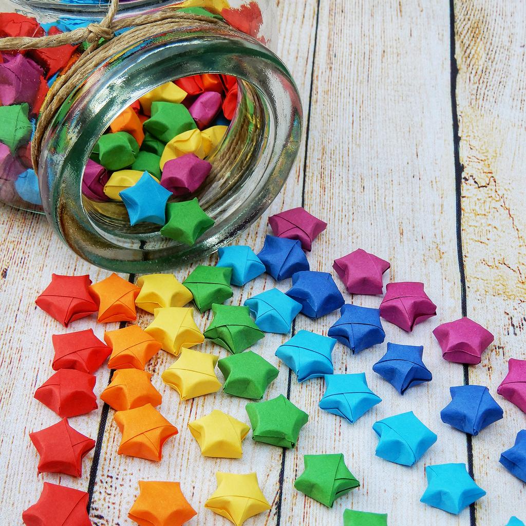272pcs Pre-made Origami Lucky Stars Paper Wishing Star for Best Wish Christmas Party Wedding Valentine's Day Girl Friends Gift