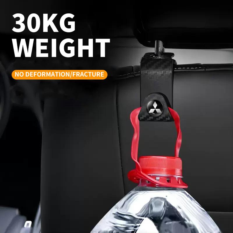 1/2/4pcs Carbon Fibre Car Seat Back Hooks Holders For Mitsubishi Mirage G4 DV5