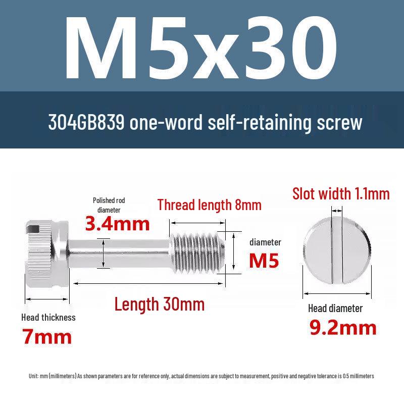 Yigu 304 Anti-Loosening Knurled Head Captive Screw with Anti-Slip Design