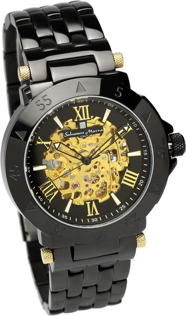 Salvatore Marra Wristwatch Black Gold Automatic Skeleton Business Formal [Salvatore Marra] Men's SM19111SS-BKBKGD